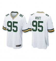 Men Green Bay Packers 95 Devonte Wyatt White Stitched Football Jersey Men Green Bay Packers 95 Devonte Wyatt White Stitched Football Jersey
