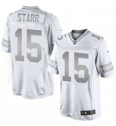 Men Nike Green Bay Packers 15 Bart Starr Limited White Platinum NFL Jersey Men Nike Green Bay Packers 15 Bart Starr Limited White Platinum NFL Jersey
