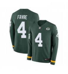 Men Nike Green Bay Packers 4 Brett Favre Limited Green Therma Long Sleeve NFL Jersey Men Nike Green Bay Packers 4 Brett Favre Limited Green Therma Long Sleeve NFL Jersey