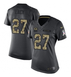 Nike Packers #27 Eddie Lacy Black Womens Stitched NFL Limited 2016 Salute to Service Jersey Nike Packers #27 Eddie Lacy Black Womens Stitched NFL Limited 2016 Salute to Service Jersey