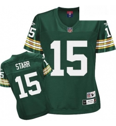 Reebok Green Bay Packers 15 Bart Starr Green Womens Throwback Team Color Premier EQT NFL Jersey Reebok Green Bay Packers 15 Bart Starr Green Womens Throwback Team Color Premier EQT NFL Jersey