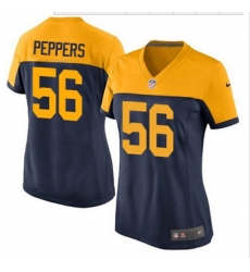 Women New Green Bay Packers #56 Julius Peppers Navy Blue Alternate Stitched NFL New Elite Jersey Women New Green Bay Packers #56 Julius Peppers Navy Blue Alternate Stitched NFL New Elite Jersey