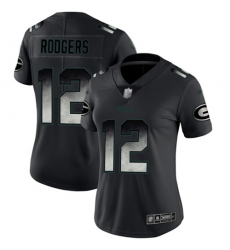 Women Packers 12 Aaron Rodgers Black Stitched Football Vapor Untouchable Limited Smoke Fashion Jersey Women Packers 12 Aaron Rodgers Black Stitched Football Vapor Untouchable Limited Smoke Fashion Jersey