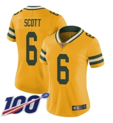 Women Packers 6 JK Scott Gold Stitched Football Limited Inverted Legend 100th Season Jersey Women Packers 6 JK Scott Gold Stitched Football Limited Inverted Legend 100th Season Jersey