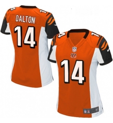 Womens Nike Cincinnati Bengals 14 Andy Dalton Game Orange Alternate NFL Jersey Womens Nike Cincinnati Bengals 14 Andy Dalton Game Orange Alternate NFL Jersey