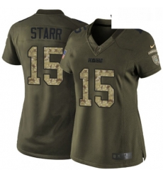 Womens Nike Green Bay Packers 15 Bart Starr Elite Green Salute to Service NFL Jersey Womens Nike Green Bay Packers 15 Bart Starr Elite Green Salute to Service NFL Jersey