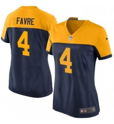 Womens Nike Green Bay Packers 4 Brett Favre Elite Navy Blue Alternate NFL Jersey Womens Nike Green Bay Packers 4 Brett Favre Elite Navy Blue Alternate NFL Jersey