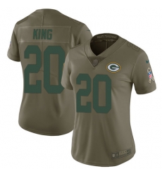 Womens Nike Packers #20 Kevin King Olive Stitched NFL Limited 2017 Salute to Service Jersey Womens Nike Packers #20 Kevin King Olive Stitched NFL Limited 2017 Salute to Service Jersey