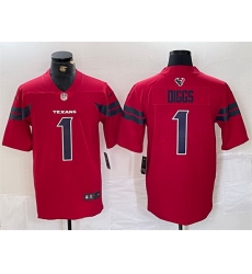 Men Houston Texans 1 Stefon Diggs Red Vapor Untouchable Stitched Football Jersey Men Houston Texans 1 Stefon Diggs Red Vapor Untouchable Stitched Football Jersey