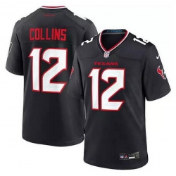 Men Houston Texans 12 Nico Collins Navy Stitched Game Jersey