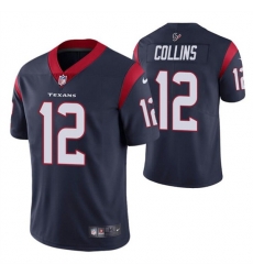 Men Houston Texans 12 Nico Collins Navy Vapor Untouchable Limited Stitched Jersey Men Houston Texans 12 Nico Collins Navy Vapor Untouchable Limited Stitched Jersey