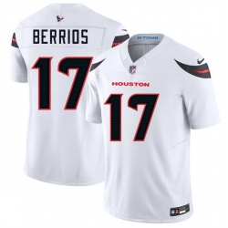 Men Houston Texans 17 Braxton Berrios White 2024 Vapor F U S E  Limited Stitched Jersey