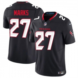 Men Houston Texans 27 Woody Marks Navy 2025 F U S E  Vapor Limited Stitched Football Jersey