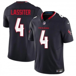 Men Houston Texans 4 Kamari Lassiter Navy 2025 F U S E  Vapor Limited Stitched Football Jersey