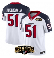 Men Houston Texans 51 Will Anderson Jr White Navy 2023 F U S E AFC South Champions Patch Limited Stitched Football Jersey Men Houston Texans 51 Will Anderson Jr White Navy 2023 F U S E AFC South Champions Patch Limited Stitched Football Jersey