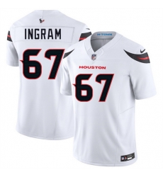 Men Houston Texans 67 Ed Ingram White 2024 Vapor F U S E  Limited Stitched Jersey