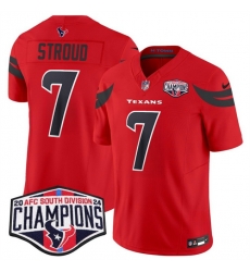 Men Houston Texans 7 C J Stroud Red F U S E 2024 AFC South Division Champions Vapor Limited Stitched Football Jersey Men Houston Texans 7 C J Stroud Red F U S E 2024 AFC South Division Champions Vapor Limited Stitched Football Jersey