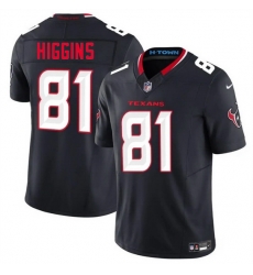 Men Houston Texans 81 Jayden Higgins Navy 2025 Draft Vapor F U S E Limited Stitched Jersey Men Houston Texans 81 Jayden Higgins Navy 2025 Draft Vapor F U S E Limited Stitched Jersey