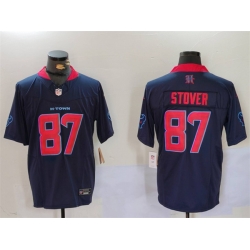 Men Houston Texans 87 Cade Stover Navy 2nd Alternate F U S E  Vapor Limited Stitched Football Jersey