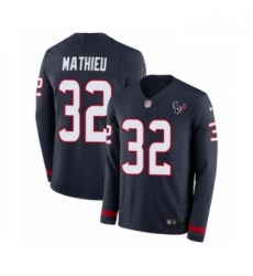 Men Nike Houston Texans 32 Tyrann Mathieu Limited Navy Blue Therma Long Sleeve NFL Jersey Men Nike Houston Texans 32 Tyrann Mathieu Limited Navy Blue Therma Long Sleeve NFL Jersey