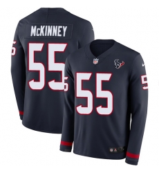 Nike Texans #55 Benardrick McKinney Navy Blue Team Color Men Stitched NFL Limited Therma Long Sleeve Jersey Nike Texans #55 Benardrick McKinney Navy Blue Team Color Men Stitched NFL Limited Therma Long Sleeve Jersey