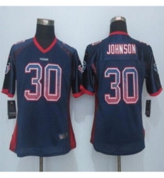 Women New Texans #30 Kevin Johnson Navy Blue Team Color Stitched NFL jersey Women New Texans #30 Kevin Johnson Navy Blue Team Color Stitched NFL jersey
