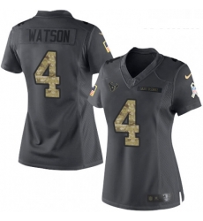 Womens Nike Houston Texans 4 Deshaun Watson Limited Black 2016 Salute to Service NFL Jersey Womens Nike Houston Texans 4 Deshaun Watson Limited Black 2016 Salute to Service NFL Jersey