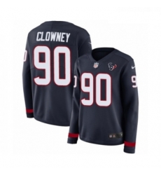 Womens Nike Houston Texans 90 Jadeveon Clowney Limited Navy Blue Therma Long Sleeve NFL Jersey Womens Nike Houston Texans 90 Jadeveon Clowney Limited Navy Blue Therma Long Sleeve NFL Jersey