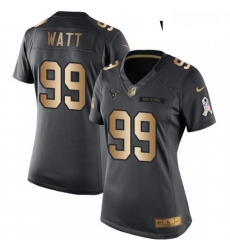 Womens Nike Houston Texans 99 JJ Watt Limited BlackGold Salute to Service NFL Jersey Womens Nike Houston Texans 99 JJ Watt Limited BlackGold Salute to Service NFL Jersey