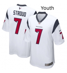 Youth Houston Texans 7 C J Stroud White Stitched Game Jersey Youth Houston Texans 7 C J Stroud White Stitched Game Jersey