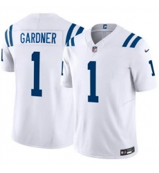Men Indianapolis Colts 1 Sauce Gardner White 2025 F U S E  Vapor Limited Stitched Football Jersey