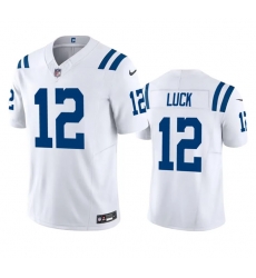 Men Indianapolis Colts 12 Andrew Luck White 2023 F U S E Vapor Untouchable Stitched Football Jersey Men Indianapolis Colts 12 Andrew Luck White 2023 F U S E Vapor Untouchable Stitched Football Jersey