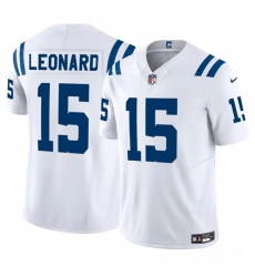 Men Indianapolis Colts 15 Riley Leonard White 2025 F U S E  Vapor Limited Stitched Football Jersey