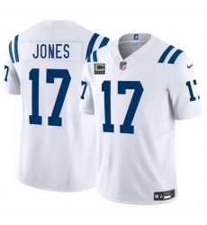 Men Indianapolis Colts 17 Daniel Jones White 2025 F U S E  With 4 Star C Patch Vapor Limited Stitched Football Jersey