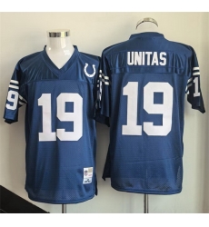 Men Indianapolis Colts 19 Johnny Unitas Blue Throwback Stitched Football Jersey Men Indianapolis Colts 19 Johnny Unitas Blue Throwback Stitched Football Jersey