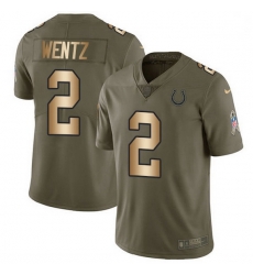 Men Indianapolis Colts 2 Carson Wentz Olive Gold Men Stitched NFL Limited 2017 Salute To Service Jersey Men Indianapolis Colts 2 Carson Wentz Olive Gold Men Stitched NFL Limited 2017 Salute To Service Jersey
