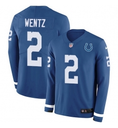 Men Indianapolis Colts 2 Carson Wentz Royal Blue Team Color Men Stitched NFL Limited Therma Long Sleeve Jersey Men Indianapolis Colts 2 Carson Wentz Royal Blue Team Color Men Stitched NFL Limited Therma Long Sleeve Jersey