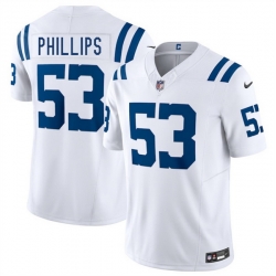 Men Indianapolis Colts 53 Jacob Phillips White 2025 F U S E  Vapor Limited Stitched Football Jersey