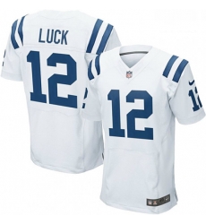 Men Nike Indianapolis Colts 12 Andrew Luck Elite White NFL Jersey Men Nike Indianapolis Colts 12 Andrew Luck Elite White NFL Jersey