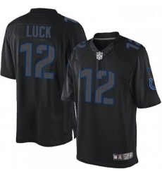 Men Nike Indianapolis Colts 12 Andrew Luck Limited Black Impact NFL Jersey Men Nike Indianapolis Colts 12 Andrew Luck Limited Black Impact NFL Jersey