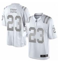 Men Nike Indianapolis Colts 23 Frank Gore Limited White Platinum NFL Jersey Men Nike Indianapolis Colts 23 Frank Gore Limited White Platinum NFL Jersey