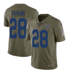 Nike Colts 28 Jonathan Taylor Olive Men Stitched NFL Limited 2017 Salute To Service Jersey Nike Colts 28 Jonathan Taylor Olive Men Stitched NFL Limited 2017 Salute To Service Jersey