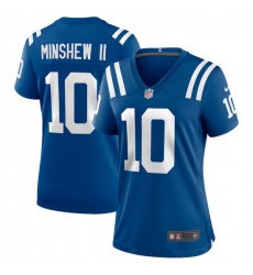 Women Indianapolis Colts 10 Gardner Minshew Blue 2023 Draft Stitched Game Jersey 28Run Small 29 Women Indianapolis Colts 10 Gardner Minshew Blue 2023 Draft Stitched Game Jersey 28Run Small 29