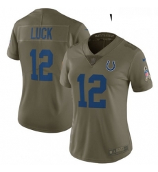 Womens Nike Indianapolis Colts 12 Andrew Luck Limited Olive 2017 Salute to Service NFL Jersey Womens Nike Indianapolis Colts 12 Andrew Luck Limited Olive 2017 Salute to Service NFL Jersey