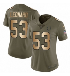 Womens Nike Indianapolis Colts 53 Darius Leonard Limited OliveGold 2017 Salute to Service NFL Jersey Womens Nike Indianapolis Colts 53 Darius Leonard Limited OliveGold 2017 Salute to Service NFL Jersey