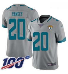 Jaguars 20 Jalen Ramsey Silver Men Stitched Football Limited Inverted Legend 100th Season Jersey Jaguars 20 Jalen Ramsey Silver Men Stitched Football Limited Inverted Legend 100th Season Jersey