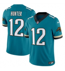 Men Jacksonville Jaguars 12 Travis Hunter Teal 2025 Draft F U S E  Prowler Throwback Vapor Limited Stitched Football Jersey