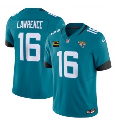 Men Jacksonville Jaguars 16 Trevor Lawrence Teal 2025 F U S E  With 4 Star C Patch Vapor Untouchable Limited Stitched Jersey