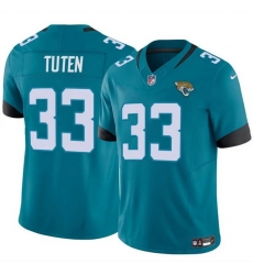 Men Jacksonville Jaguars 33 Bhayshul Tuten Teal 2024 F U S E Prowler Throwback Vapor Limited Stitched Football Jersey Men Jacksonville Jaguars 33 Bhayshul Tuten Teal 2024 F U S E Prowler Throwback Vapor Limited Stitched Football Jersey