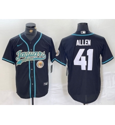 Men Jacksonville Jaguars 41 Josh Allen Black With Patch Cool Base Stitched Baseball Jersey 1 Men Jacksonville Jaguars 41 Josh Allen Black With Patch Cool Base Stitched Baseball Jersey 1